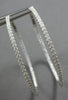 EXTRA LARGE 2.39CT DIAMOND 18KT WHITE GOLD 3D INSIDE OUT HOOP HANGING EARRINGS
