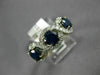 ESTATE 2.1CT DIAMOND & AAA SAPPHIRE 14K YELLOW GOLD THREE STONE ANNIVERSARY RING