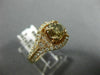 ESTATE 1.56CT WHITE & CHOCOLATE FANCY DIAMOND 14K ROSE GOLD HALO ENGAGEMENT RING
