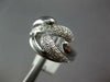 ESTATE WIDE .17CT DIAMOND 14KT WHITE GOLD 3D MULTI LEAF CRISS CROSS FUN RING