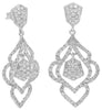 ESTATE LARGE 2.35CT DIAMOND 18K WHITE GOLD FLORAL TEAR DROP FUN HANGING EARRINGS