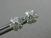 ESTATE .74CT ROUND DIAMOND 18KT WHITE GOLD 3D CLASSIC FLOWER STUD EARRINGS 7mm