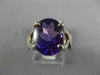 ANTIQUE WIDE 3.0CT AAA AMETHYST 18K WHITE GOLD OVAL CLASSIC SOLITAIRE RING #1004