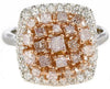 1.45CT WHITE & PINK DIAMOND 18KT WHITE & ROSE GOLD 3D PRINCESS & ROUND HALO RING