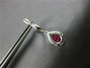1.56CT DIAMOND & AAA RUBY 14KT WHITE GOLD 3D PEAR SHAPE & ROUND HANGING EARRINGS