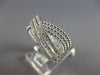 ESTATE .49CT DIAMOND 14K WHITE GOLD 3D 3 ROW CRISS CROSS INFINITY LOVE RING