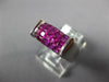 3.10CT AAA RUBY 18KT WHITE GOLD 3D PRINCESS INVISIBLE CLASSIC MULTI ROW FUN RING