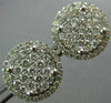 ESTATE LARGE 1.30CT DIAMOND 14KT WHITE GOLD 3D FILIGREE SCREW BACK STUD EARRINGS