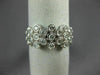 ESTATE WIDE .76CT DIAMOND 14K WHITE GOLD MULTI ROW FLOWER BEZEL ANNIVERSARY RING