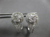 LARGE 1.7CT DIAMOND 14KT WHITE GOLD ROUND & BAGUETTE LEVERBACK EARRINGS #28065