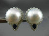 LARGE 2.38CT DIAMOND AAA SAPPHIRE & SOUTH SEA PEARL 18KT WHITE GOLD 3D EARRINGS