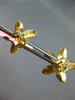 ESTATE LARGE .48CT DIAMOND 18K 2 TONE GOLD ROUND & BAGUETTE FLOWER STUD EARRINGS