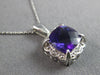 2.09CT DIAMOND & AAA AMETHYST 14K WHITE GOLD 3D CUSHION & ROUND FLOATING PENDANT