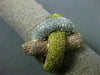 EXTRA LARGE 2.18CT MULTI COLOR DIAMOND 18KT TRI COLOR GOLD 3D CRISS CROSS RING