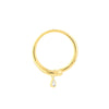 ESTATE .05CT DIAMOND 14K YELLOW GOLD SOLITAIRE BEZEL TEAR DROP FLOATING FUN RING
