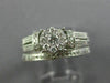 ESTATE WIDE .50CT DIAMOND 14KT WHITE GOLD 3D ROUND FILIGREE ENGAGEMENT RING SET