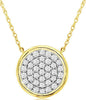 ESTATE .33CT DIAMOND 14KT YELLOW GOLD 3D CLASSIC PAVE CIRCULAR LOVE NECKLACE
