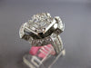 EXTRA LARGE 2.14CT DIAMOND 18K WHITE GOLD 3D ROUND & BAGUETTE FLORAL SQUARE RING