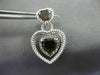 ESTATE .35CT DIAMOND & SMOKY TOPAZ 14KT WHITE GOLD MILGRAIN ROPE HEART EARRINGS