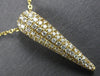 .47CT DIAMOND 14KT YELLOW GOLD 3D MULTI ROW ELONGATED TEAR DROP FLOATING PENDANT