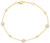 .39CT DIAMOND 14K YELLOW GOLD 3D CLASSIC FLOWER BY THE YARD LOVE TENNIS BRACELET