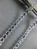 LONG 2.99CT DIAMOND & SOUTH SEA PEARL & SAPPHIRE 18K WHITE GOLD HANGING EARRINGS