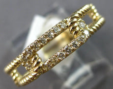 .16CT DIAMOND 14KT YELLOW GOLD 3D ROUND CLASSIC RECTANGULAR LOVE KNOT FUN RING