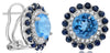 4.49CT DIAMOND & AAA SAPPHIRE & BLUE TOPAZ 14KT WHITE GOLD 3D ROUND FUN EARRINGS