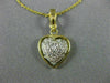 ESTATE .40CT DIAMOND 14KT WHITE & YELLOW GOLD 3D PUFF PAVE HEART PENDANT #26500