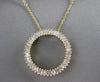 ESTATE 1.15CTW BAGUETTE DIAMOND 14K GOLD 20MM CIRCLE OF LOVE PENDANT CHAIN 20201
