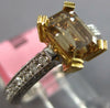 LARGE 2.02CT WHITE & MOCHA DIAMOND 18KT 2 TONE GOLD 3D ETERNITY ENGAGEMENT RING