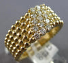 ESTATE WIDE .43CT DIAMOND 14KT YELLOW GOLD MULTI ROW DIAGONAL BEADED FUN RING