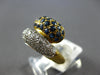 WIDE 2.71CT DIAMOND & AAA SAPPHIRE 18K YELLOW GOLD 3D MULTI ROW CRISS CROSS RING