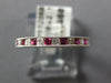 .41CT DIAMOND AAA RUBY 18K WHITE GOLD PRINCESS FILIGREE CHANNEL ANNIVERSARY RING