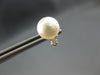ESTATE .09CT DIAMOND & AAA SOUTH SEA PEARL 14K YELLOW GOLD CLASSIC STUD EARRINGS