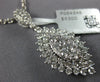 ESTATE LARGE 2.25CT DIAMOND 18K WHITE GOLD CLASSIC CLUSTER LEAF FLOATING PENDANT