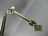 ANTIQUE 1.64CT DIAMOND & AAA RUBY 14KT WHITE GOLD 3D SQUARE HANGING EARRINGS