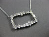 LARGE 1.61CT DIAMOND 14K WHITE GOLD OPEN RECTANGULAR CLUSTER ADJUSTABLE NECKLACE