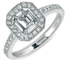 .67CT DIAMOND 14KT WHITE GOLD MULTI SHAPE FILIGREE OCTAGON HALO ENGAGEMENT RING