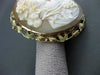 ANTIQUE LARGE 14K YELLOW & ROSE GOLD FLORAL LADY SHELL CAMEO PENDANT & PIN 22497