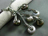 ANTIQUE LARGE .12CT DIAMOND & AAA PEARL 14K BLACK GOLD ETOILE 3D FLORAL NECKLACE