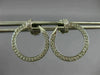ESTATE .62CT DIAMOND 18KT WHITE GOLD 3D SIDEWAYS ROUND NAIL FUN HOOP EARRINGS
