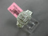 ESTATE 1.04CT ROUND & BAGUETTE DIAMOND 18KT WHITE GOLD CLUSTER SQUARE HALO RING