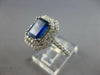 LARGE 2.38CT DIAMOND & AAA SAPPHIRE 14KT WHITE GOLD HALO ENGAGEMENT RING #27594