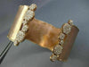 ESTATE WIDE 1.75CT DIAMOND 14KT ROSE GOLD OPEN FILIGREE HAMMERED BANGLE BRACELET