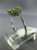 ESTATE .75CT DIAMOND & AAA PERIDOT 14KT WHTIE GOLD 3D SQUARE FLOWER LOVE RING