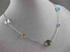 ANTIQUE EXTRA LONG 45.0CT EXTRA FACET MULTI SHAPE & GEM 14KT WHITE GOLD NECKLACE