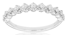 .33CT DIAMOND 14KT WHITE GOLD 3D ROUND FILIGREE SEMI ETERNITY ANNIVERSARY RING