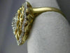 ESTATE LARGE .25CT DIAMOND 14KT TWO TONE GOLD 3D FILIGREE FLOWER MILGRAIN RING