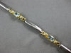 1.37CT DIAMOND & AAA AQUAMARINE 14KT 2 TONE GOLD OVAL & ROUND 3 STONE BRACELET